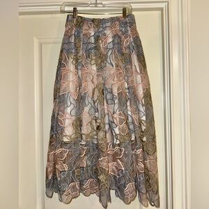 Hunter Bell Floral Lace Midi Skirt